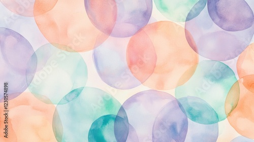 Wallpaper Mural Colorful abstract watercolor circles background. Torontodigital.ca