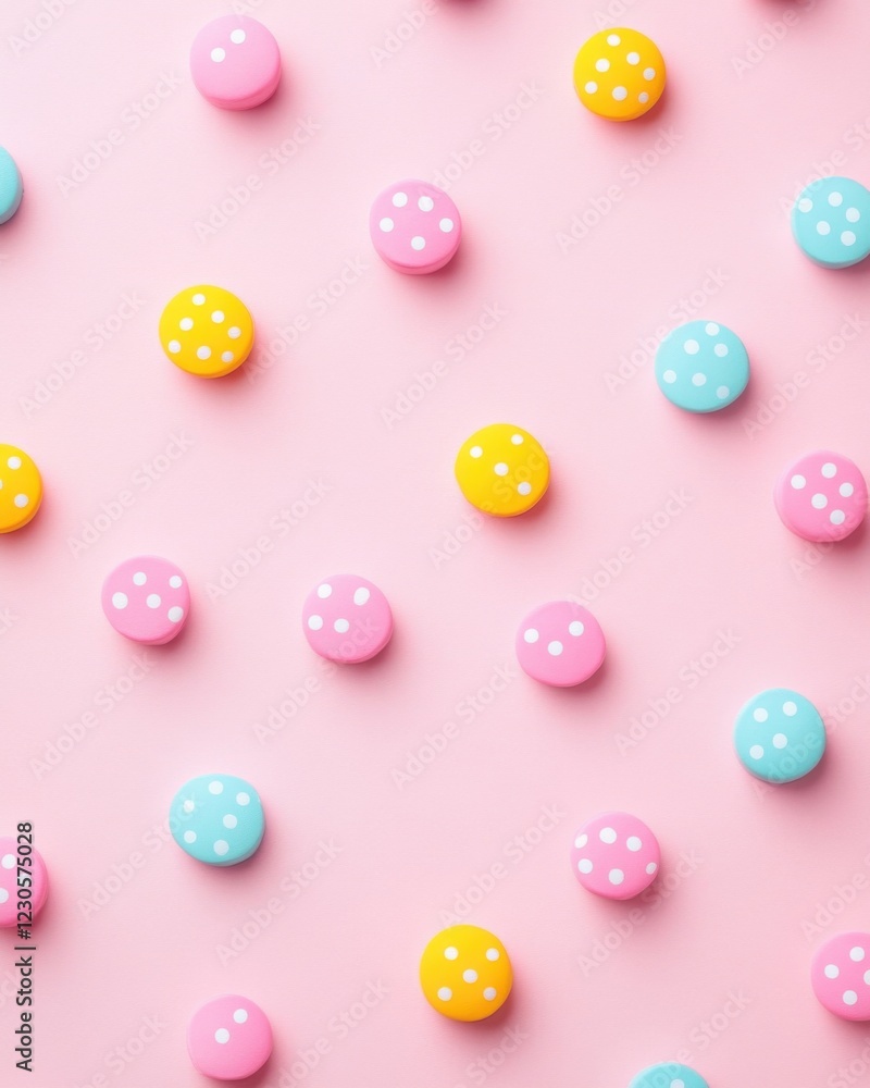 custom made wallpaper toronto digitalColorful candies scattered on a pink background.