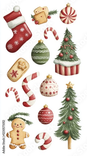 Wallpaper Mural Colorful Christmas decorations and treats. Torontodigital.ca