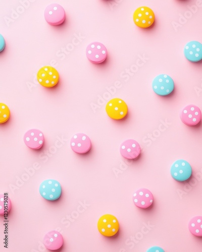 Wallpaper Mural Colorful candies scattered on a pink background. Torontodigital.ca