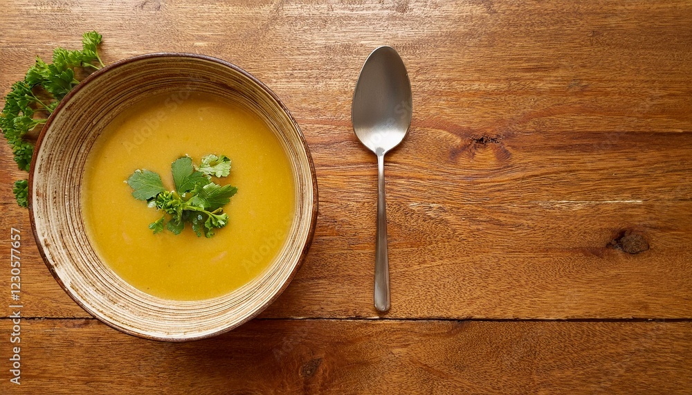 Creamy Butternut Squash Soup, a warm and comforting autumnal meal. Garnished with fresh herbs. Creamy Butternut Squash Soup, a warm and comforting autumnal meal. Garnished with fresh herbs.