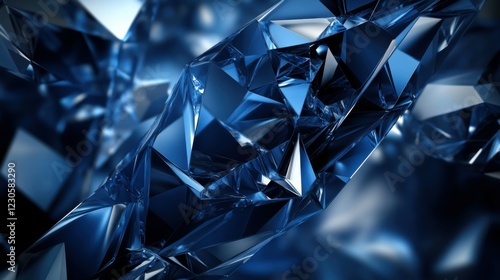 Wallpaper Mural Abstract futuristic - technology with polygonal shapes on dark blue background. Design digital technology concept. 3d illustration. Torontodigital.ca