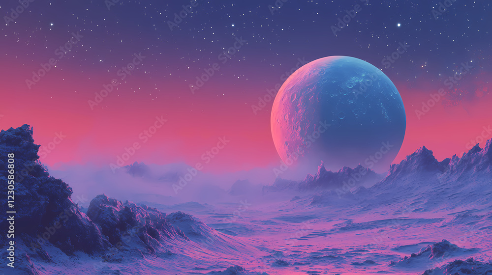 Ai-generated item, rare, odd, high, lunar mare dark, smooth plains on the surface of the moon formed by ancient volcanic activi. Lunar Plains. Illustration Ai-generated item, rare, odd, high, lunar mare dark, smooth plains on the surface of the moon formed by ancient volcanic activi. Lunar Plains. Illustration