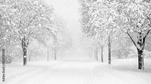 Wallpaper Mural Snowy park path, winter wonderland, snowfall Torontodigital.ca