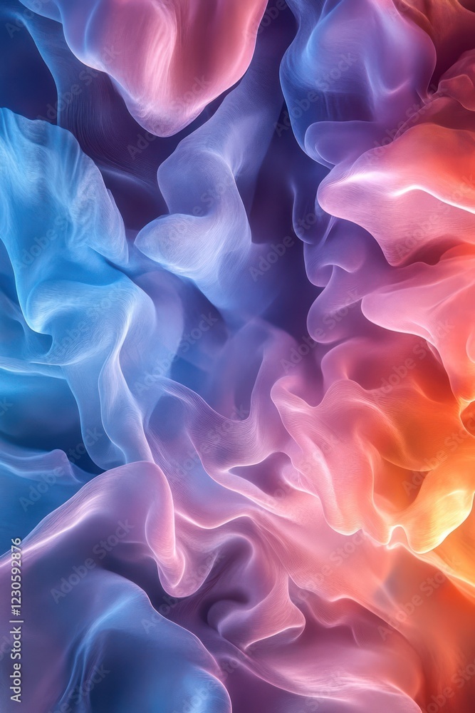 Obraz premium Abstract colorful fabric waves, flowing, textured background, design element
