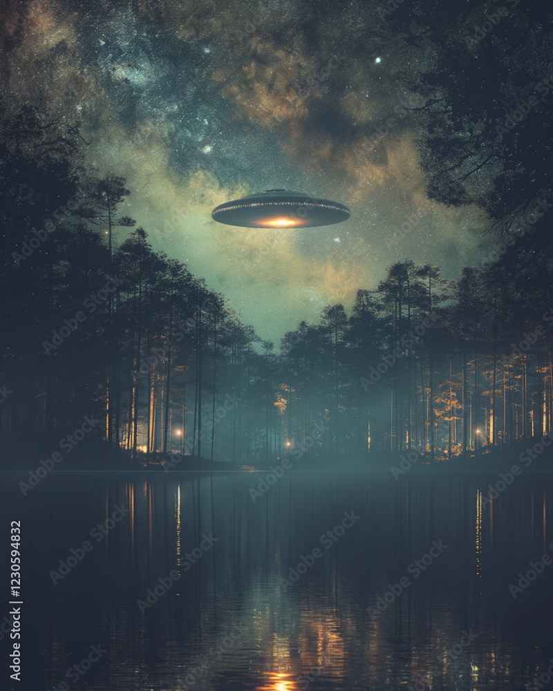 A UFO with a bright central light and flickering s_004 A UFO with a bright central light and flickering s_004