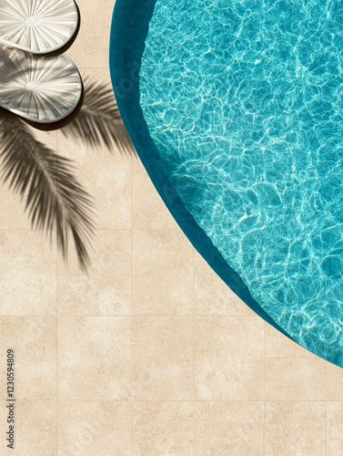 Relaxing by a sparkling pool with a tropical vibe