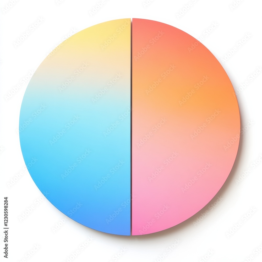 Unique circular artwork featuring soft gradients of blue and pink hues in a minimalist design. Generative AI Unique circular artwork featuring soft gradients of blue and pink hues in a minimalist design. Generative AI