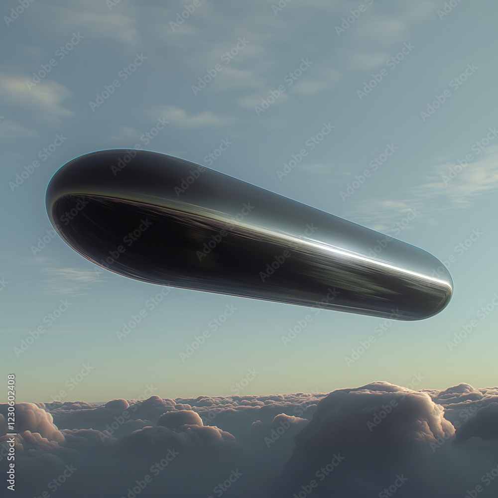 Fototapeta premium httpss.mj.runK-Ls7Jz6h6M UFO a huge flying long cy_018