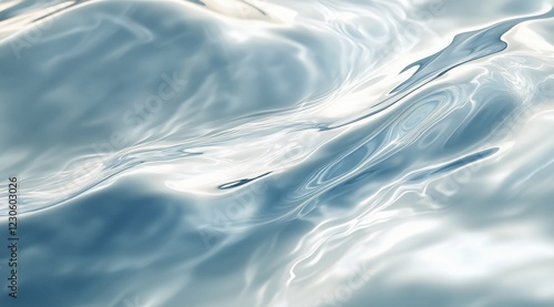 Captivating reflections and ripples in clear blue water at midday