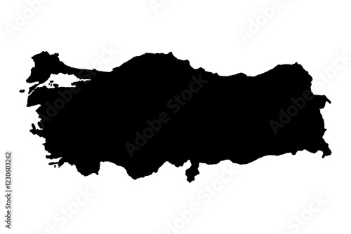 Turkey map silhouette vector illustration