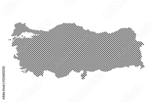 Turkey map with dotted pattern vector illustration