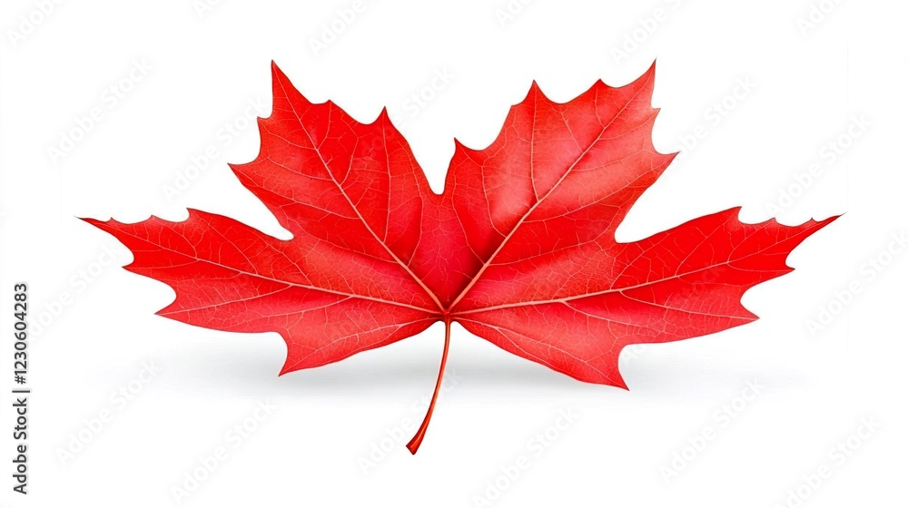 Vibrant Red Maple Leaf Isolated on White Background for Decoration Vibrant Red Maple Leaf Isolated on White Background for Decoration