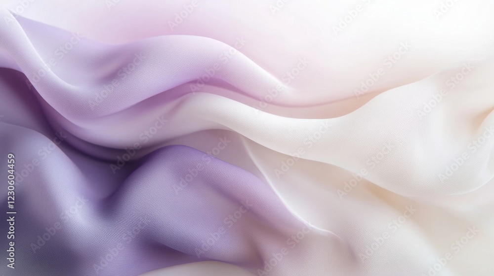 Obraz premium Close-up of a fabric with a smooth and elegant texture. the fabric appears to be made of a silky or satin-like material, with a gradient of light pink and purple colors.