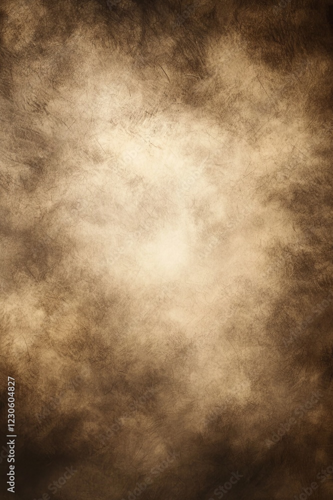 A studio backdrop or background made from painted canvas or muslin fabric, ideal for use with portraits, products, and concepts. It has a notable brown color with a prominent center spot A studio backdrop or background made from painted canvas or muslin fabric, ideal for use with portraits, products, and concepts. It has a notable brown color with a prominent center spot