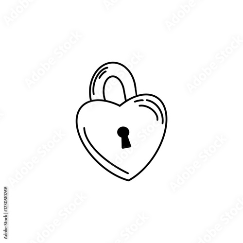 Happy valentine doodle outline with happines