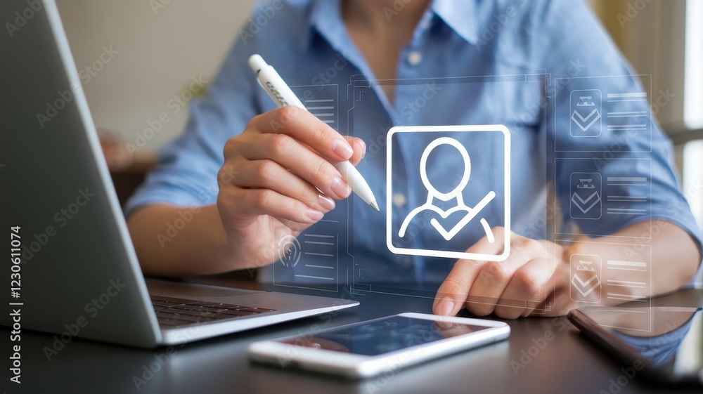 Fototapeta premium Digital Profile Verification: Secure Online Identity Management