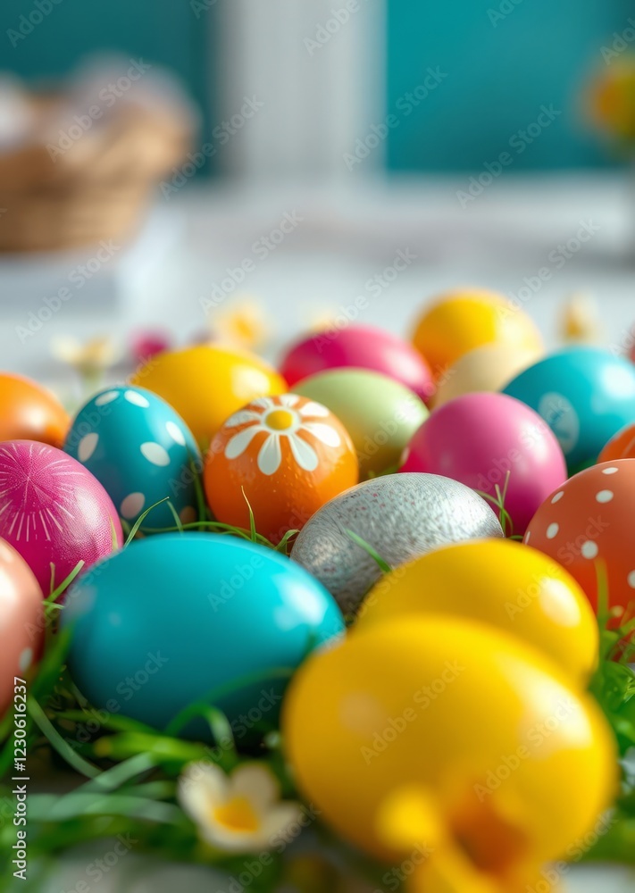 Vibrant easter eggs arranged on a table perfect for spring celebrations easter egg holiday illustration celebration easter Vibrant easter eggs arranged on a table perfect for spring celebrations easter egg holiday illustration celebration easter