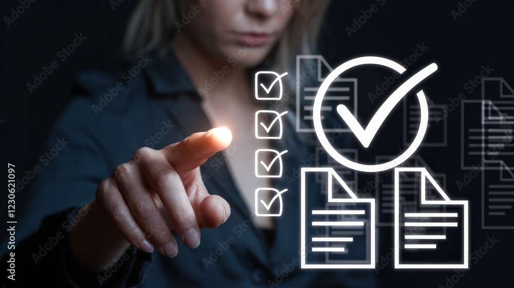 Fototapeta premium Digital Task Management and Checklist Completion