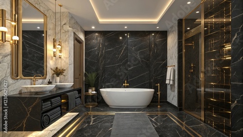 Indulge in black and gold luxury bathroom redesign modern home interior inspiration opulent environment elegant viewpoint lavish concepts