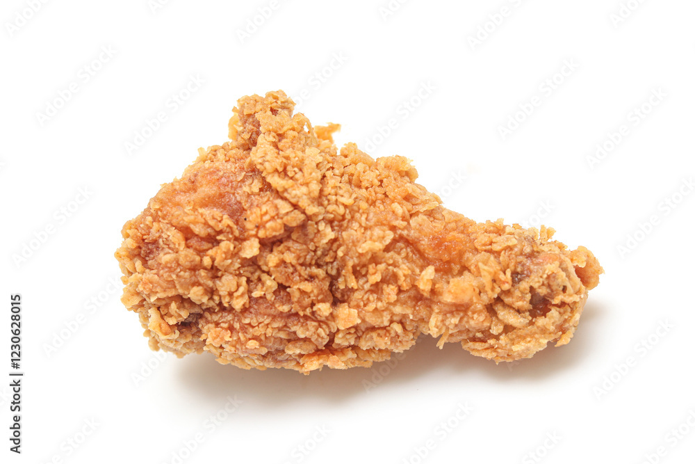 Close up of Chicken Fried Isolated White Background. Close up of Chicken Fried Isolated White Background.