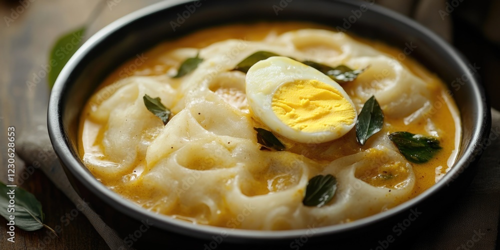 A comforting bowl of macaroni and cheese, enhanced with egg yolks for a richer texture and brightened with basil leaves. A comforting bowl of macaroni and cheese, enhanced with egg yolks for a richer texture and brightened with basil leaves.