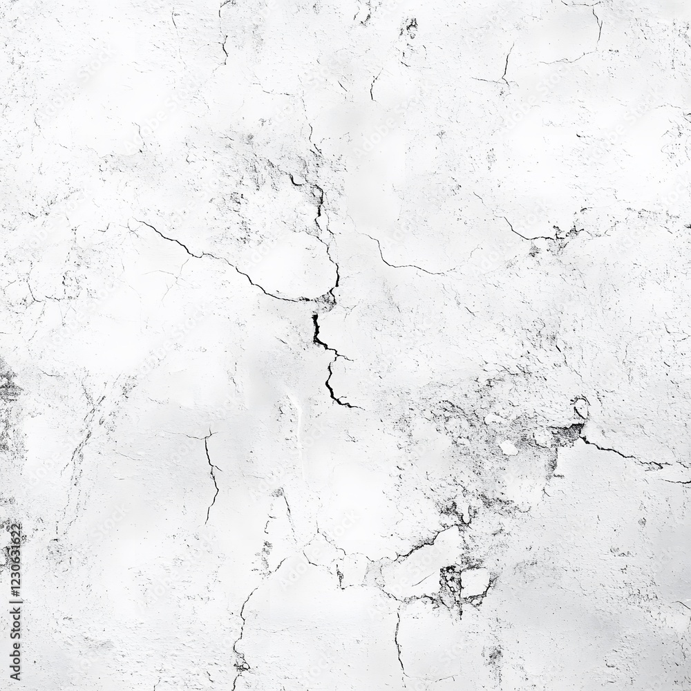 Fototapeta premium Cracked White Plaster Wall Texture Background