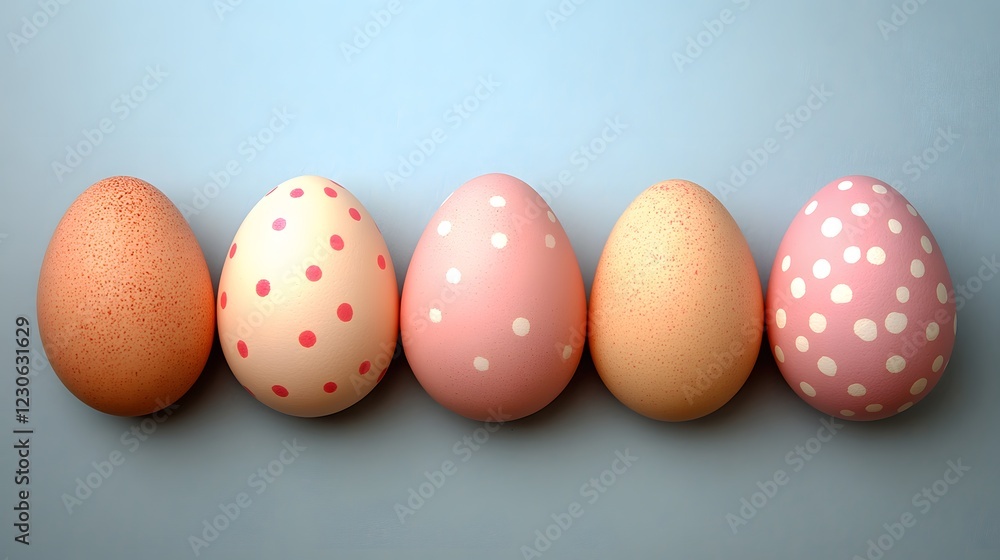 Pastel Easter Eggs Row Flatlay Photography Pastel Easter Eggs Row Flatlay Photography