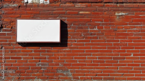 Wallpaper Mural Blank white sign on red brick wall in sunlight Torontodigital.ca