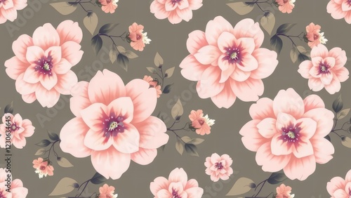 Abstract floral pattern with soft pastel colors, seamless vector, elegant and modern