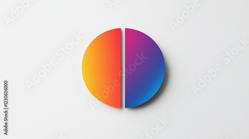 Free Download Vibrant half circle design showcasing a gradient from orange to blue on a light background. Generative AI - GFXLoad