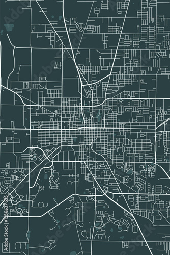 Ocala vector minimalist plan street map American city on dark gray background. Florida. USA