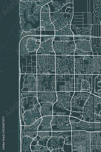 Coral Springs vector minimalist plan street map American city on dark gray background. Florida. USA