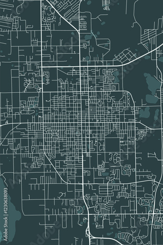 Sarasota vector minimalist plan street map American city on dark gray background. Florida. USA