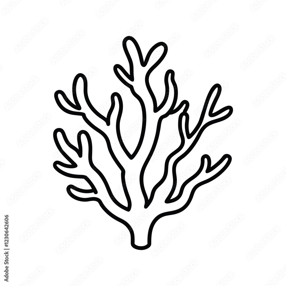 Naklejka premium coral vector illustration line art on a white background