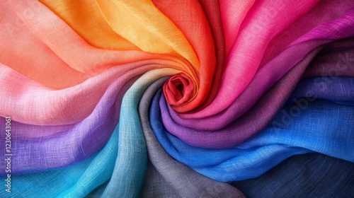 Colorful Fabric Swirl Rainbow Texture Background