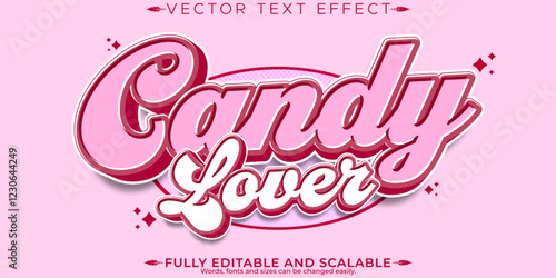 Lollipop candy text effect, editable sugar and sweet text style