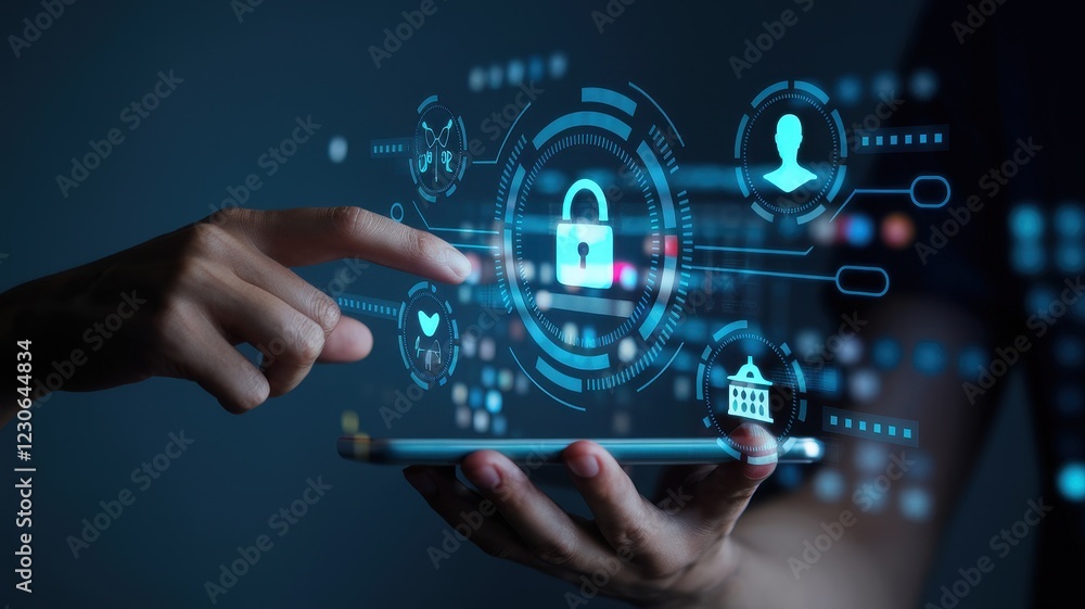 Fototapeta premium Cybersecurity: Protecting Digital Assets with Advanced Technology