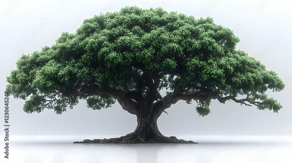 Obraz premium Pixel Art Green Tree on White Background