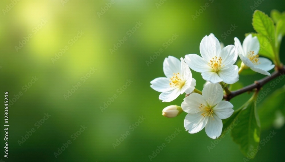White acacia flowers against a stunning backdrop of lush greenery, spring flowering, tree blossoms, botanical garden White acacia flowers against a stunning backdrop of lush greenery, spring flowering, tree blossoms, botanical garden