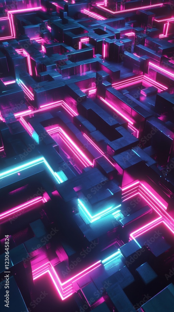 Captivating Neon Grid: A Futuristic Exploration of Abstract Digital Design and Light Captivating Neon Grid: A Futuristic Exploration of Abstract Digital Design and Light