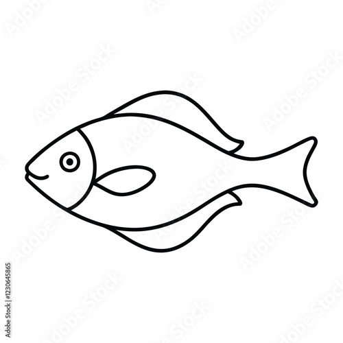 flatfish vector illustration line art on a white background