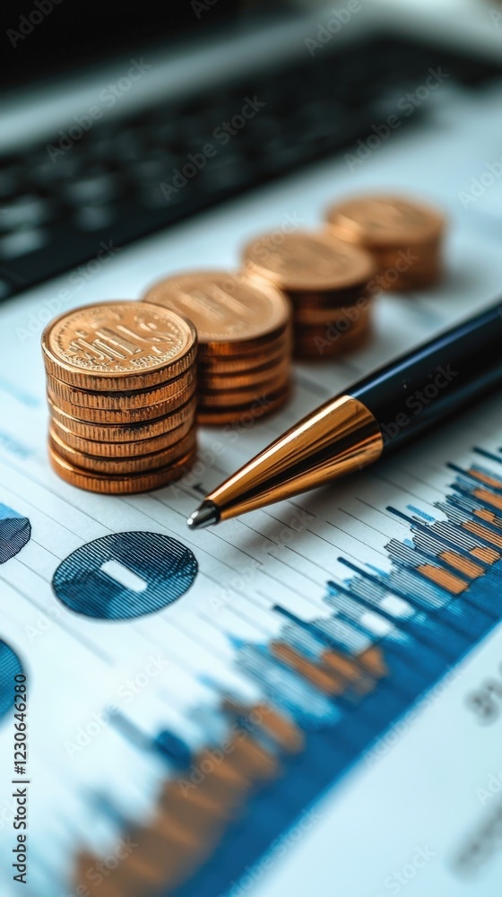 © Unnamed Bird - Financial Growth Analysis with Coins and Pen on Statistical Chart © Unnamed Bird - Financial Growth Analysis with Coins and Pen on Statistical Chart