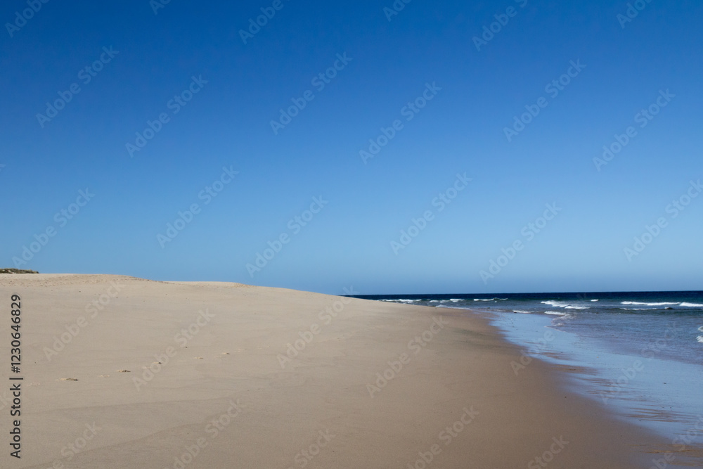 A beautiful beach with fine golden sand stretches along the Rota Vicentina trail, inviting visitors to explore its tranquil shores and enjoy the natural beauty of Portugal’s coast A beautiful beach with fine golden sand stretches along the Rota Vicentina trail, inviting visitors to explore its tranquil shores and enjoy the natural beauty of Portugal’s coast