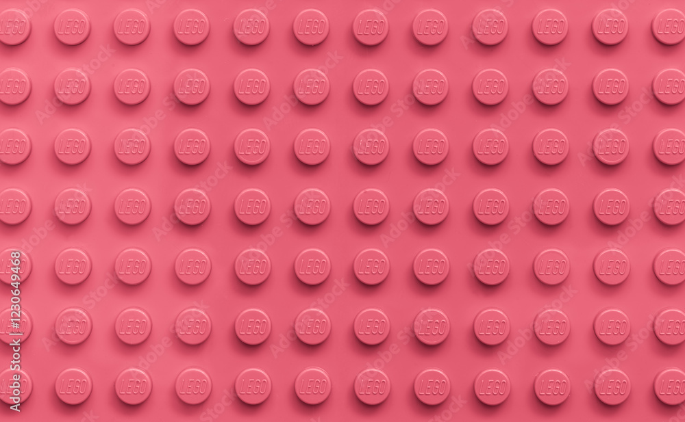 Fototapeta premium Pink Lego plate for design purpose