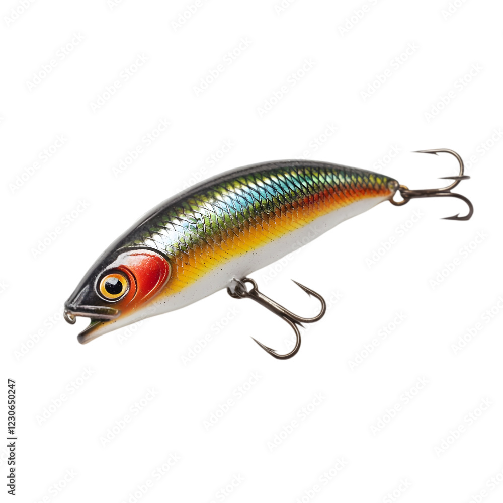Realistic Fishing Lure Minnow Bait Bass Fishing Tackle Hook Close up Shiny Colorful Realistic Fishing Lure Minnow Bait Bass Fishing Tackle Hook Close up Shiny Colorful