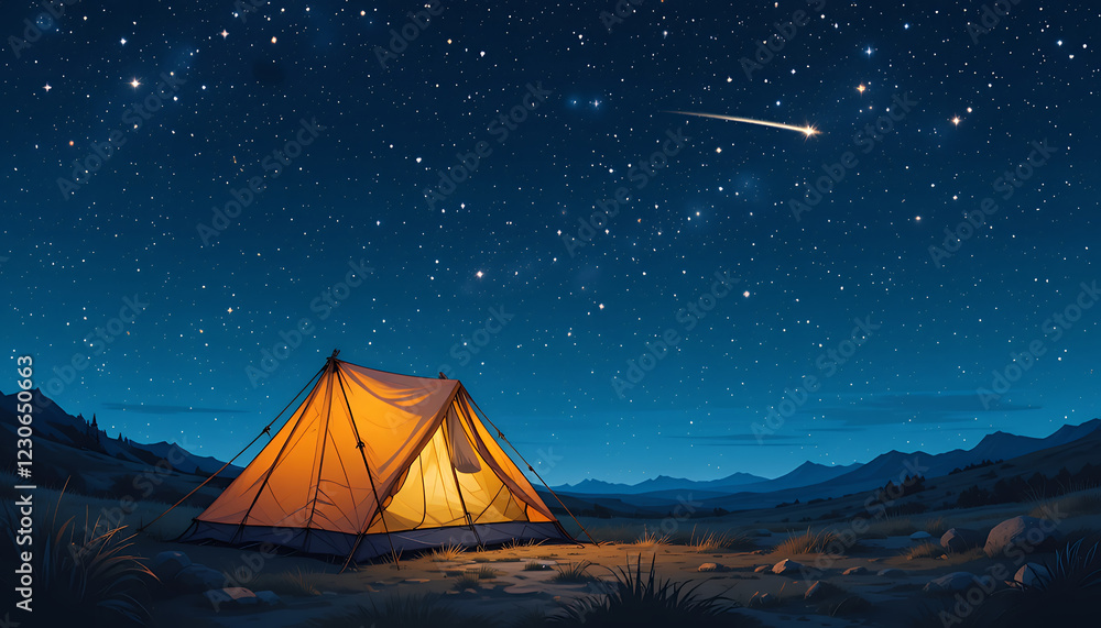 Serene Night Camp Under a Starry Sky Serene Night Camp Under a Starry Sky