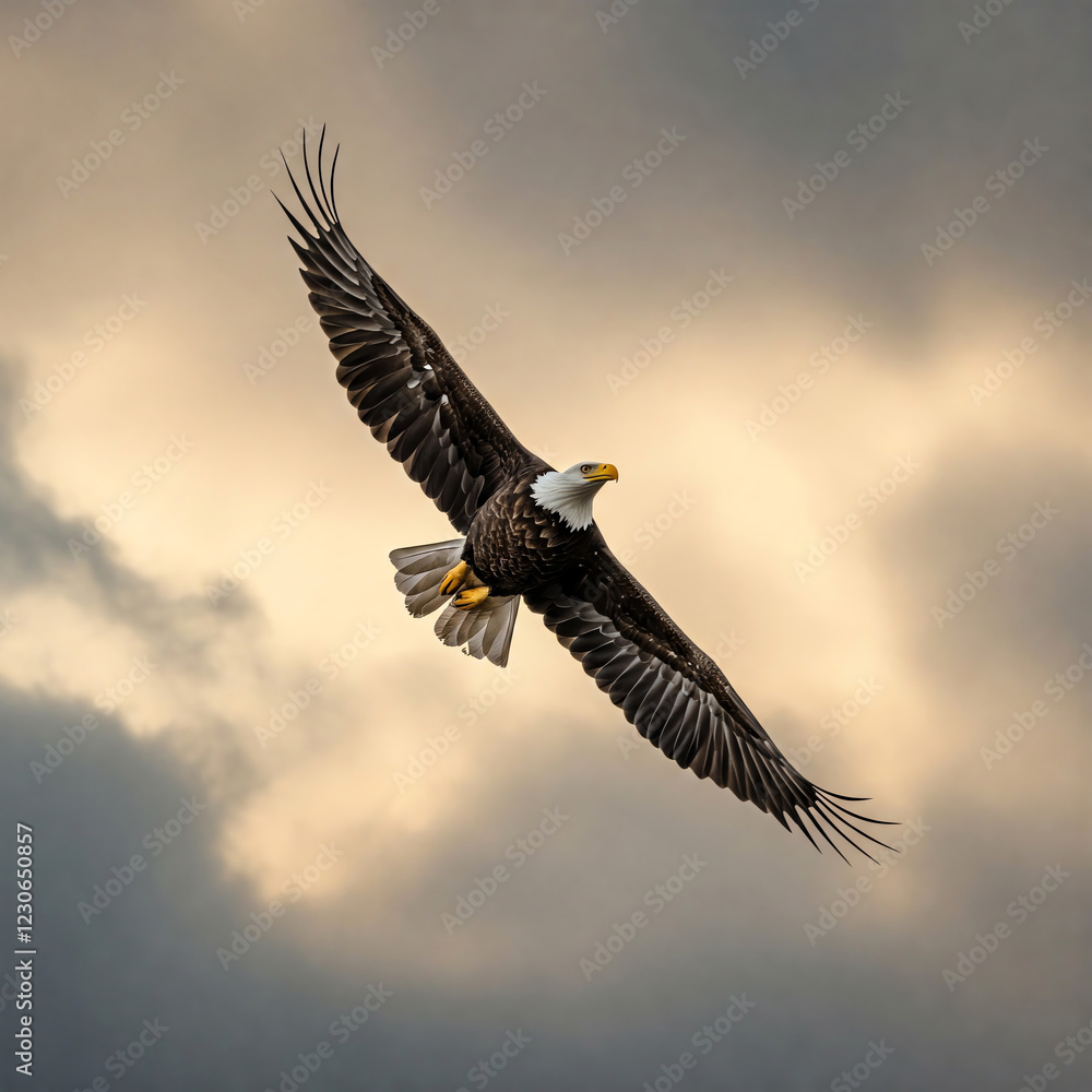 Naklejka premium bald eagle in flight