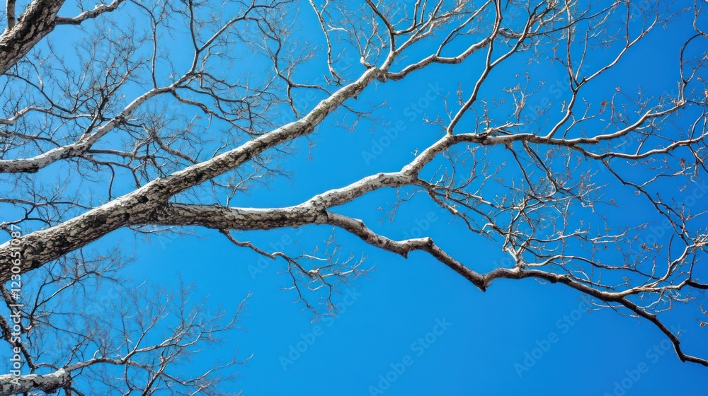 Leafless branches against a clear blue sky. Winter nature background Leafless branches against a clear blue sky. Winter nature background