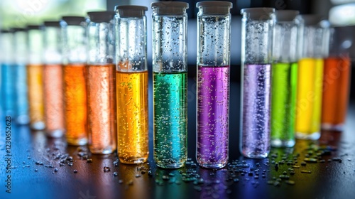 Colorful Chemical Reactions in Test Tubes for STEM Education and Fun photo